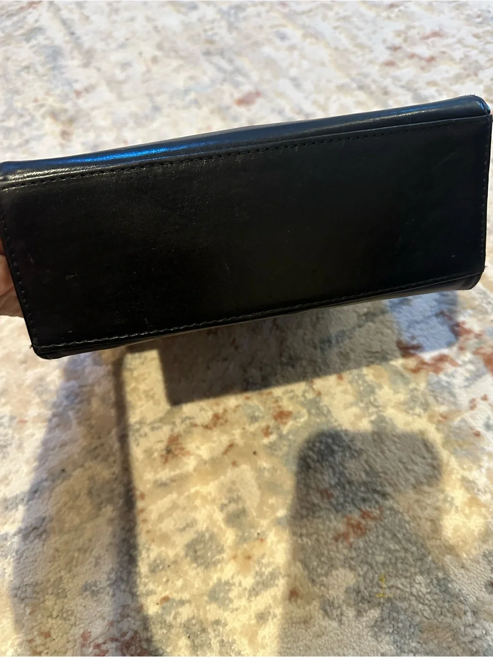 Classic Black Leather Top-Handle Adam leather purse  - Sleek Everyday Style
